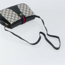 GUCCI GG Supreme Sherry Line Bag PVC Navy Gold Red 10 02 024 Auth 157757-7