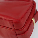 GUCCI Shoulder Bag Leather Red Gold Auth 157758-10