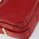 GUCCI Shoulder Bag Leather Red Gold Auth 157758-11
