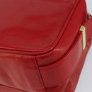 GUCCI Shoulder Bag Leather Red Gold Auth 157758-12