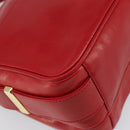 GUCCI Shoulder Bag Leather Red Gold Auth 157758-13