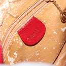GUCCI Shoulder Bag Leather Red Gold Auth 157758-17
