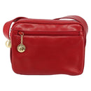 GUCCI Shoulder Bag Leather Red Gold Auth 157758-2
