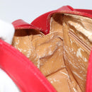 GUCCI Shoulder Bag Leather Red Gold Auth 157758-20