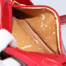 GUCCI Shoulder Bag Leather Red Gold Auth 157758-22