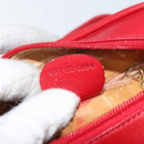 GUCCI Shoulder Bag Leather Red Gold Auth 157758-23