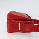 GUCCI Shoulder Bag Leather Red Gold Auth 157758-4