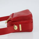 GUCCI Shoulder Bag Leather Red Gold Auth 157758-5