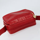 GUCCI Shoulder Bag Leather Red Gold Auth 157758-6
