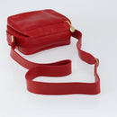 GUCCI Shoulder Bag Leather Red Gold Auth 157758-7