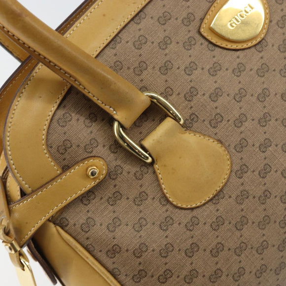 GUCCI Micro GG Supreme Hand Bag PVC Beige Gold 000 106 1325 Auth 157759