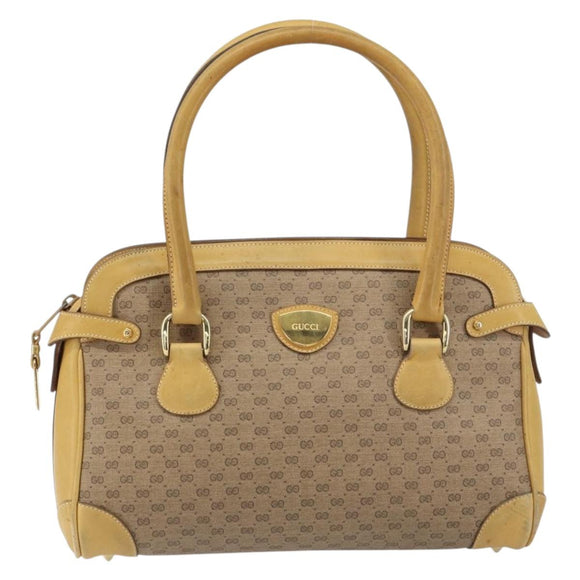 GUCCI Micro GG Supreme Hand Bag PVC Beige Gold 000 106 1325 Auth 157759