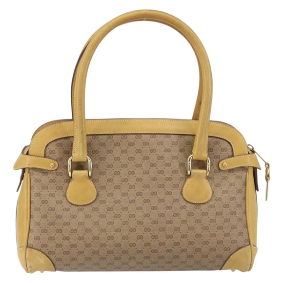 GUCCI Micro GG Supreme Hand Bag PVC Beige Gold 000 106 1325 Auth 157759