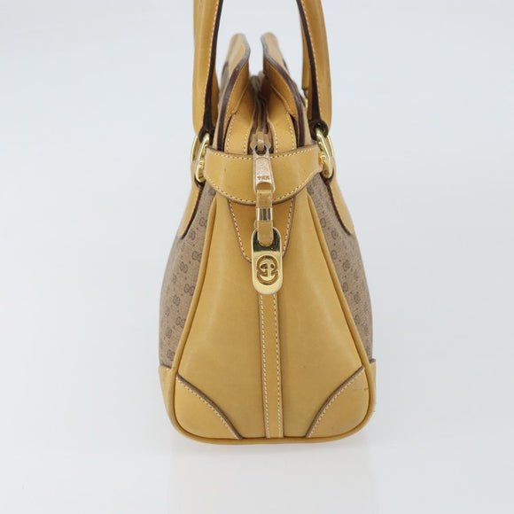 GUCCI Micro GG Supreme Hand Bag PVC Beige Gold 000 106 1325 Auth 157759
