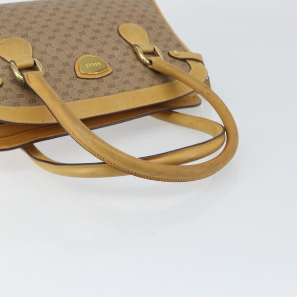 GUCCI Micro GG Supreme Hand Bag PVC Beige Gold 000 106 1325 Auth 157759