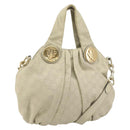 GUCCI GG Canvas Guccissima Histeria Hand Bag 2way Beige Gold 203486 Auth 157760-1