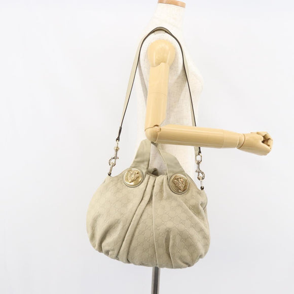 GUCCI GG Canvas Guccissima Histeria Hand Bag 2way Beige Gold 203486 Auth 157760