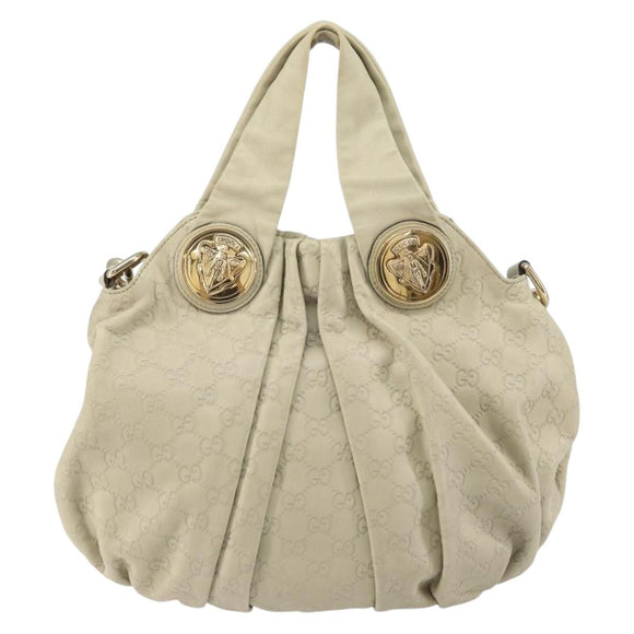 GUCCI GG Canvas Guccissima Histeria Hand Bag 2way Beige Gold 203486 Auth 157760