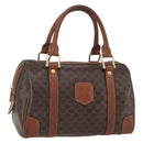 CELINE Macadam Canvas Hand Bag PVC Leather Brown Gold Auth 157761-1