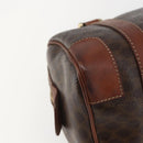 CELINE Macadam Canvas Hand Bag PVC Leather Brown Gold Auth 157761-16