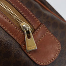 CELINE Macadam Canvas Hand Bag PVC Leather Brown Gold Auth 157761-17