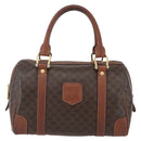 CELINE Macadam Canvas Hand Bag PVC Leather Brown Gold Auth 157761-13