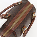 CELINE Macadam Canvas Hand Bag PVC Leather Brown Gold Auth 157761-6