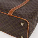 CELINE Macadam Canvas Hand Bag PVC Leather Brown Gold Auth 157762-9