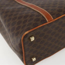CELINE Macadam Canvas Hand Bag PVC Leather Brown Gold Auth 157762-14
