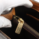 CELINE Macadam Canvas Hand Bag PVC Leather Brown Gold Auth 157762-10