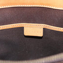 CELINE Macadam Canvas Hand Bag PVC Leather Brown Gold Auth 157762-17