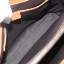 CELINE Macadam Canvas Hand Bag PVC Leather Brown Gold Auth 157762-11