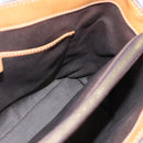 CELINE Macadam Canvas Hand Bag PVC Leather Brown Gold Auth 157762-18