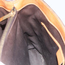CELINE Macadam Canvas Hand Bag PVC Leather Brown Gold Auth 157762-19