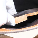 CELINE Macadam Canvas Hand Bag PVC Leather Brown Gold Auth 157762-12