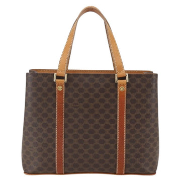 CELINE Macadam Canvas Hand Bag PVC Leather Brown Gold Auth 157762 - 0