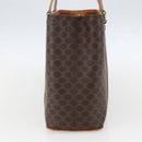 CELINE Macadam Canvas Hand Bag PVC Leather Brown Gold Auth 157762-4