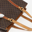 CELINE Macadam Canvas Hand Bag PVC Leather Brown Gold Auth 157762-6