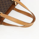CELINE Macadam Canvas Hand Bag PVC Leather Brown Gold Auth 157762-7