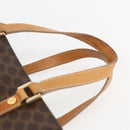 CELINE Macadam Canvas Hand Bag PVC Leather Brown Gold Auth 157762-8