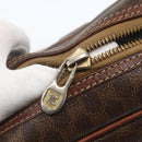 CELINE Macadam Canvas Hand Bag PVC Leather Brown Gold Auth 157763-11