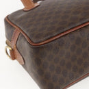 CELINE Macadam Canvas Hand Bag PVC Leather Brown Gold Auth 157763-16