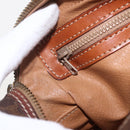 CELINE Macadam Canvas Hand Bag PVC Leather Brown Gold Auth 157763-18