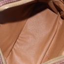 CELINE Macadam Canvas Hand Bag PVC Leather Brown Gold Auth 157763-19