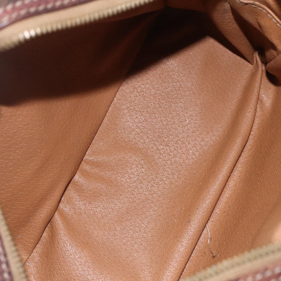 CELINE Macadam Canvas Hand Bag PVC Leather Brown Gold Auth 157763