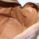 CELINE Macadam Canvas Hand Bag PVC Leather Brown Gold Auth 157763-20