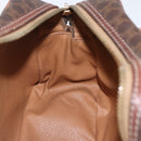 CELINE Macadam Canvas Hand Bag PVC Leather Brown Gold Auth 157763-21