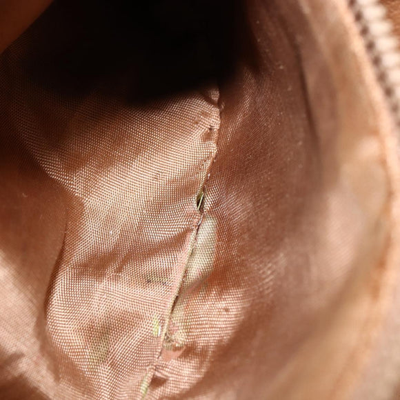 CELINE Macadam Canvas Hand Bag PVC Leather Brown Gold Auth 157763