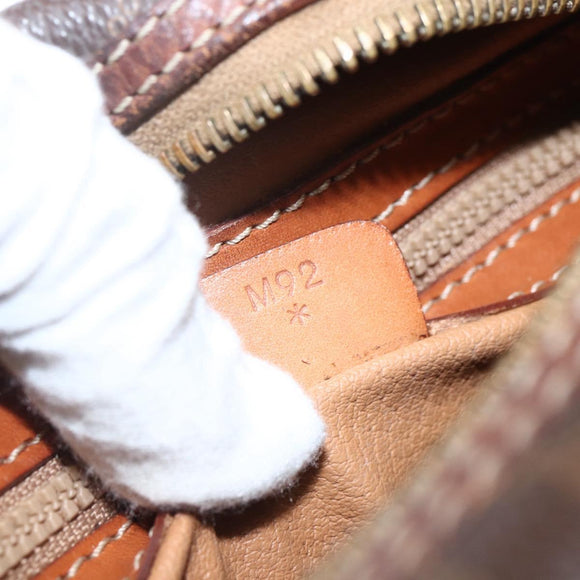 CELINE Macadam Canvas Hand Bag PVC Leather Brown Gold Auth 157763