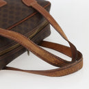 CELINE Macadam Canvas Hand Bag PVC Leather Brown Gold Auth 157763-7